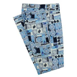 Men's Blue Patterned Dress Pants